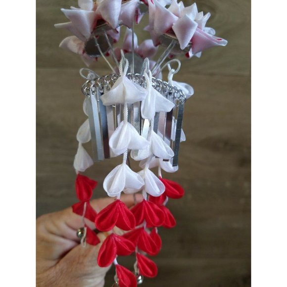 Vintage Japanese Bira Kanzashi Kimono Red Hairpin Hair Ornament Original Box main image 6